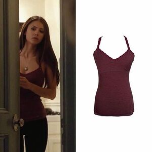Lace Trim Heather Tank Top As Seen On Elena Gilbert In The Vampire Diaires